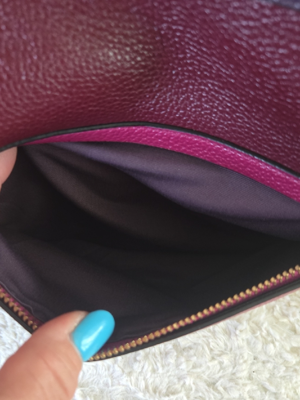 COACH Burgundy Leather Tote with Gold Hardware EUC - Picture 9 of 12